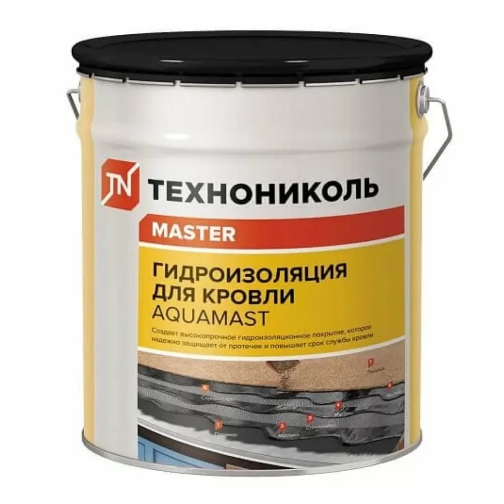 Мастика Aquamast битумно-резиновая кровельная (10кг)