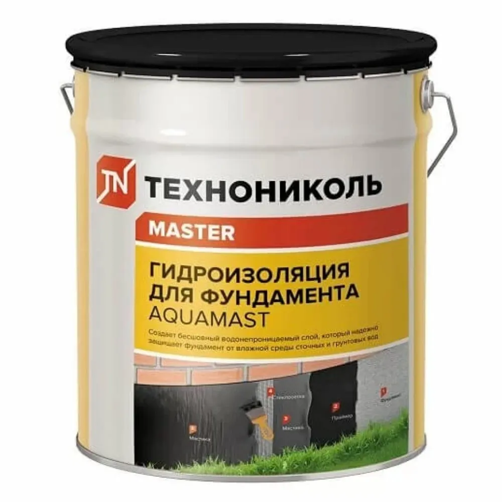 Мастика Aquamast битумная (для фундаментов) (18 кг)