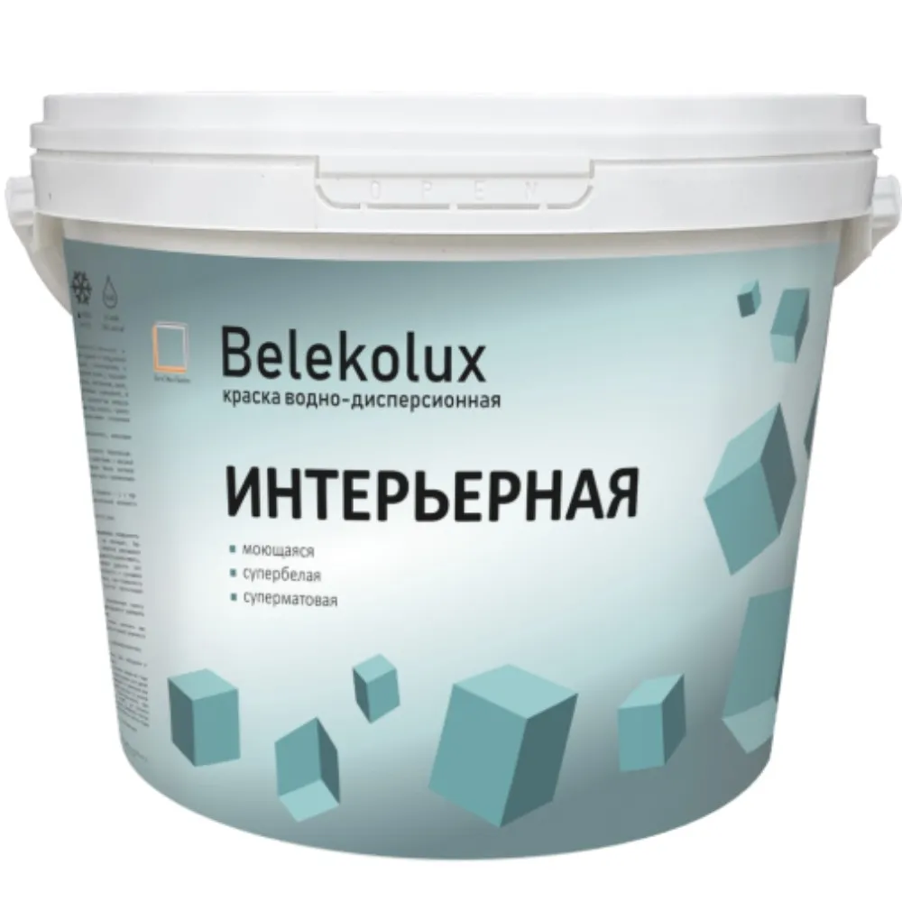 Краска в/д BelEcoLux интерьерная моющаяся (белая), 3кг (под.168шт)